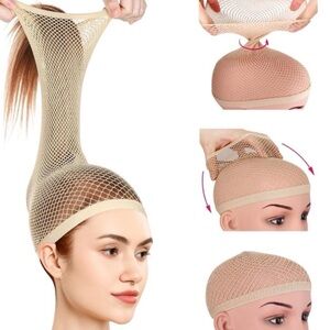 💞 New Beige Mesh Wig Cap for Long Hair